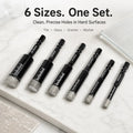 6 Pcs Diamond Drill Bits Set, 1/4 5/6 3/8 1/2 Inch Brazed Diamond Drill Bits for Precision Drilling in Tile Ceramic Glass Granite Marble Masonry