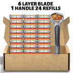 🔥2026 NEW ARRIVAL🎁24-Piece Men's Razor Blade Set with Free Handle