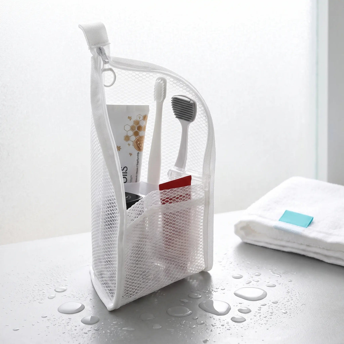 🔥LAST DAY SALE ONLY!! ✨BUY 1 GET 1 FREE!!!🔥Mesh Zipper Toiletry Storage Pouch - Multi-Pocket Travel Cosmetic Organizer Bag