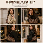 🐆Retro Leopard Print Shoulder Bag for Women 🤎Vintage Style Ladies Crossbody Handbag